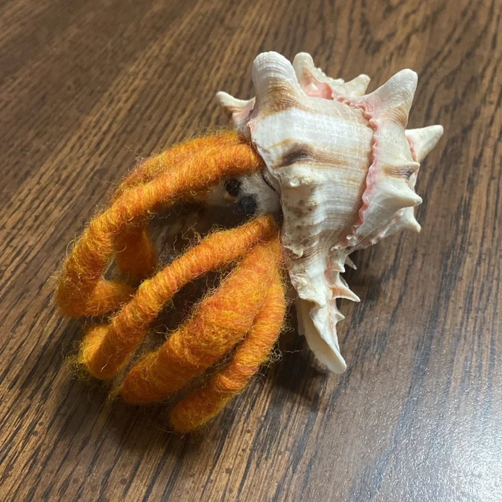 “5/$20” Felted hermit crab in real shell